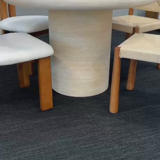 BELLE Dining Table | Natural Travertine | Beige - Home Elements