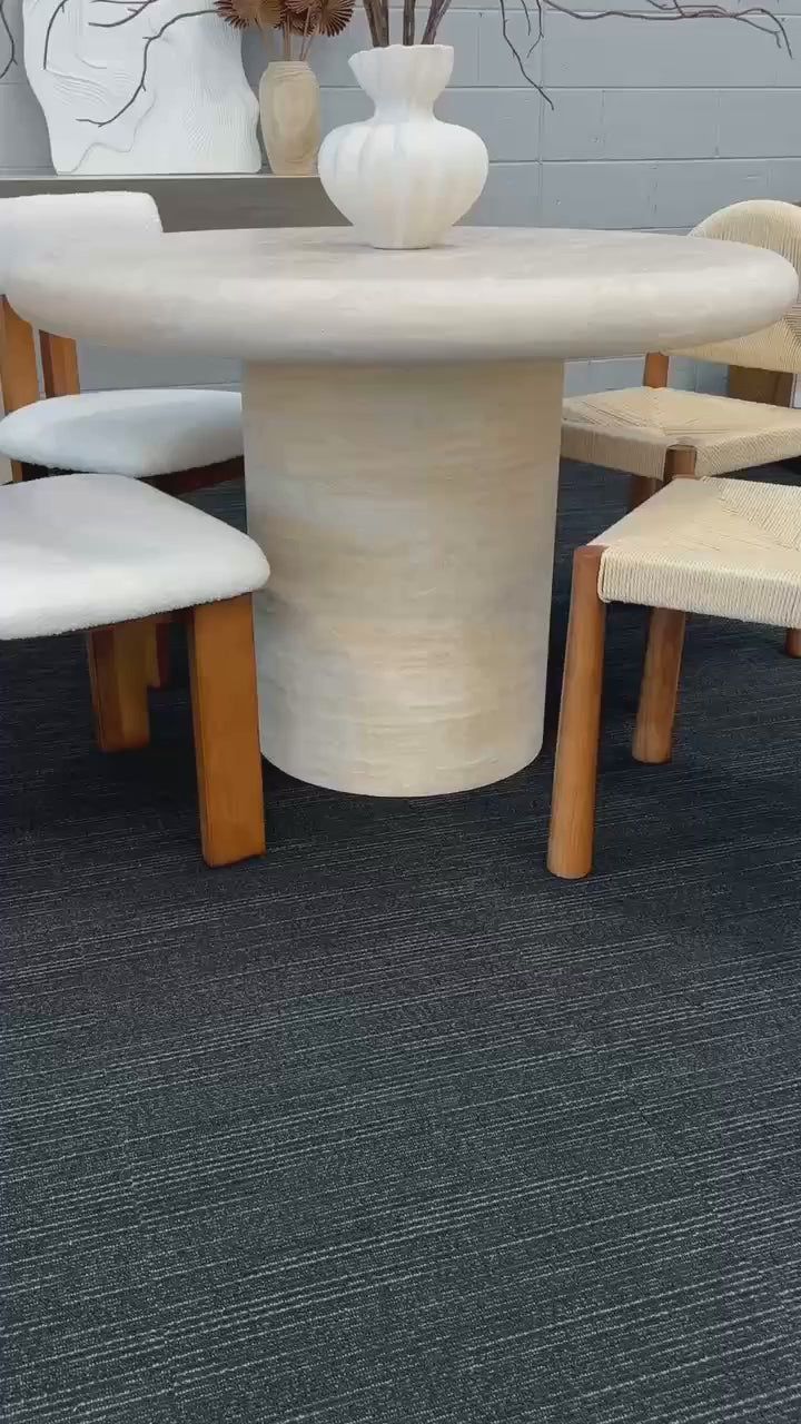 BELLE Dining Table | Natural Travertine | Beige - Home Elements