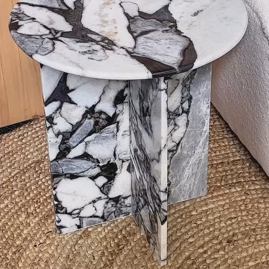 Side Table | Natural Marble | Ocean Storm