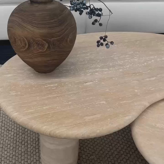 DIANA Coffee Table | Natural Travertine Beige - Home Elements