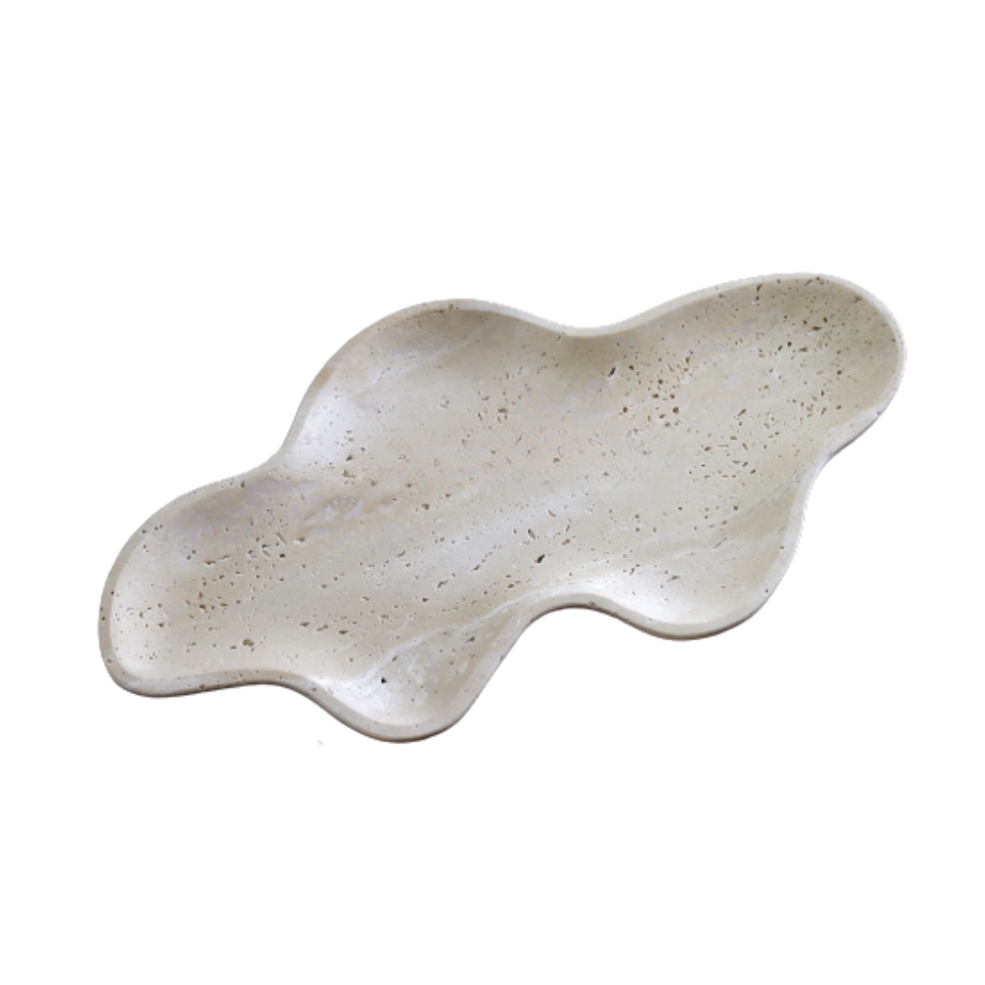 Cloudform Travertine Tray | Beige | 30cmX16cmX1.8cm