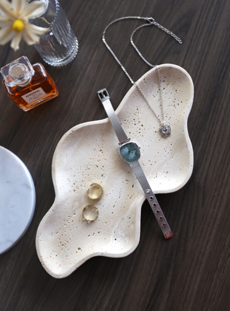 Cloudform Travertine Tray | Beige | 30cmX16cmX1.8cm