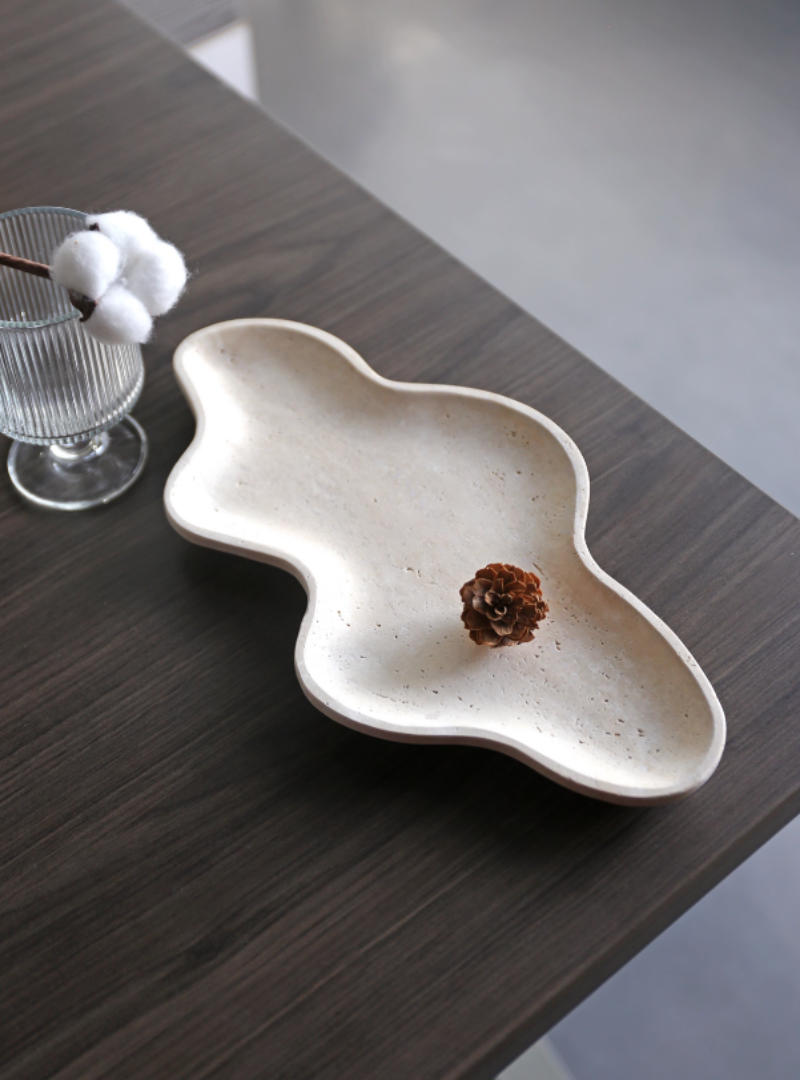 Cloudform Travertine Tray | Beige | 30cmX16cmX1.8cm