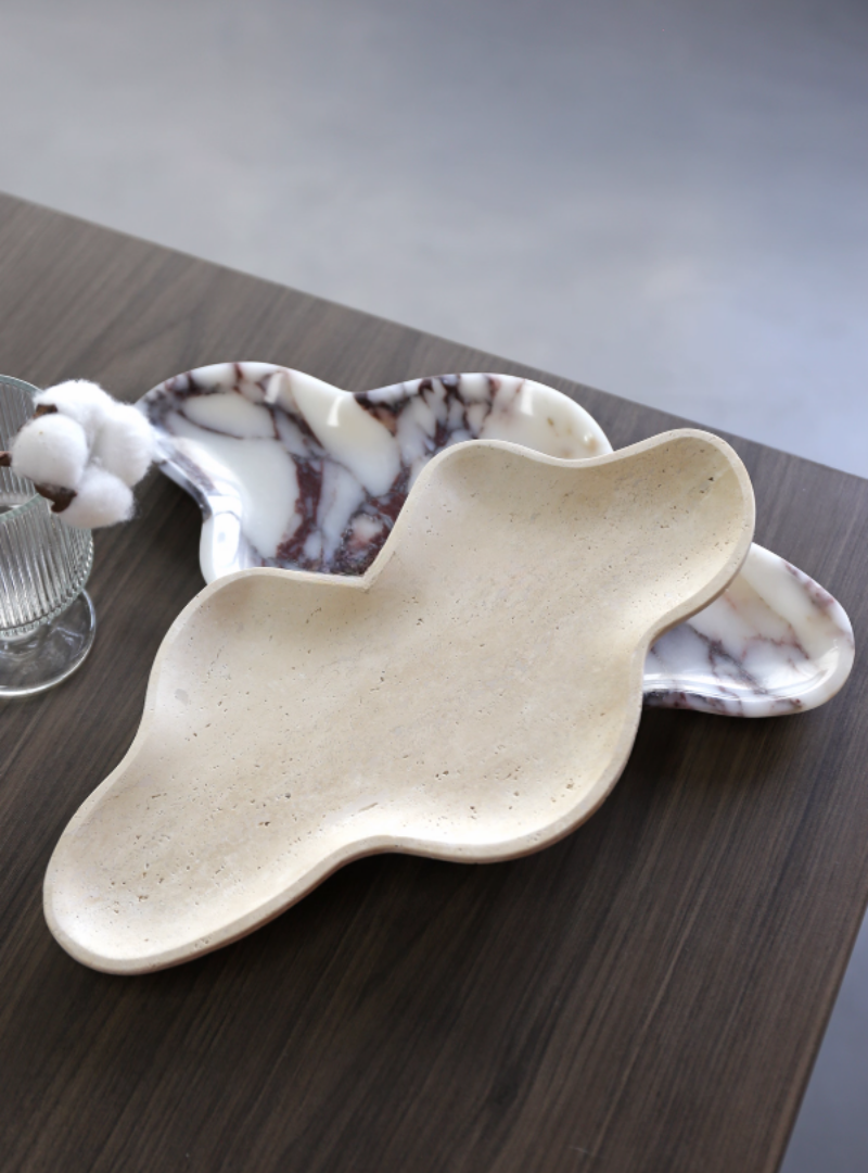 Cloudform Travertine Tray | Beige | 30cmX16cmX1.8cm