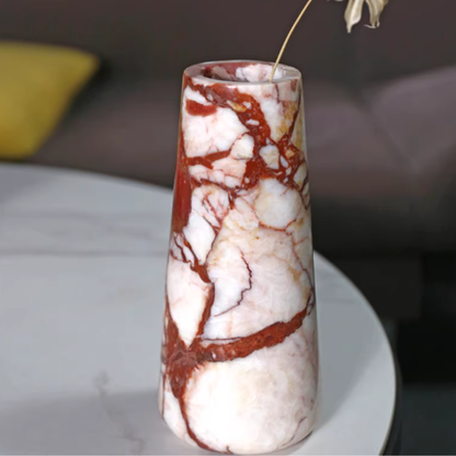 Natural Marble Vase | Calacatta Burgundy | 9cmX9cmX20cm