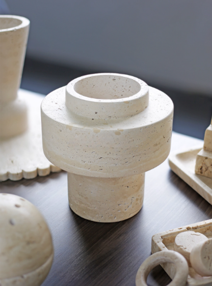 Travertine vase | Natural Travertine | 16cmX16cmX16cm